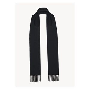 THE ROW Viktor scarf black cashmere tassel winter wrap quiet luxury designer EUC